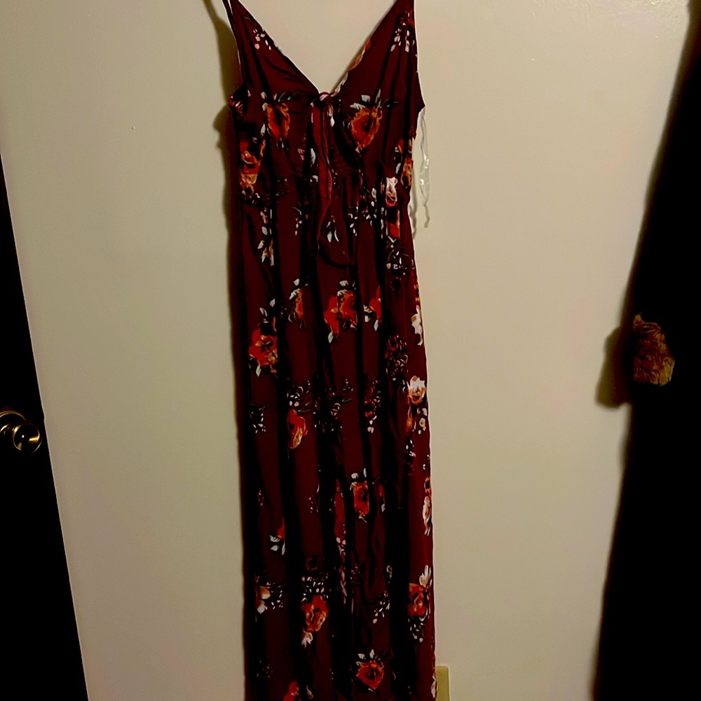 Silky floral spring dress